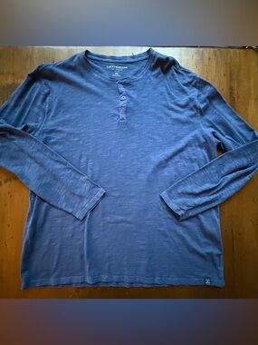Lucky Brand Men’s Long Sleeve Henley - Navy Blue